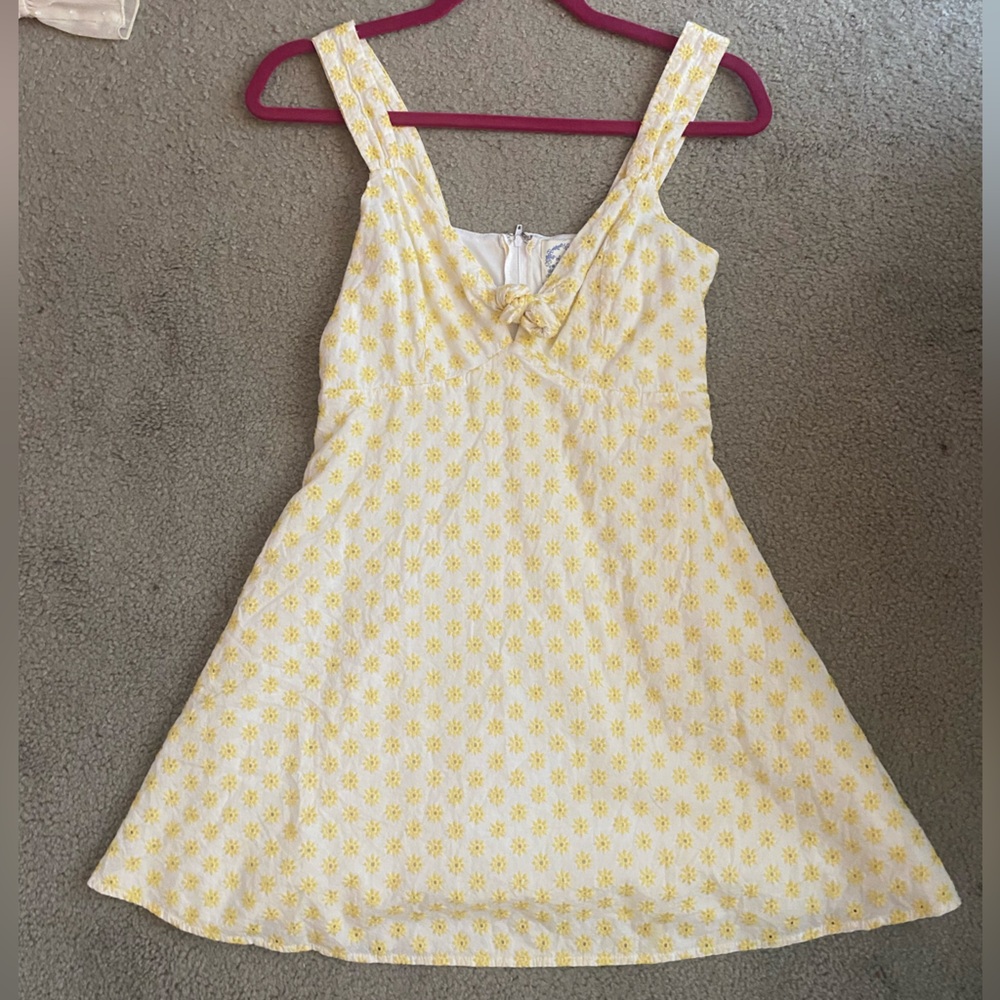Francesca’s Blue Rain Yellow Floral Dress